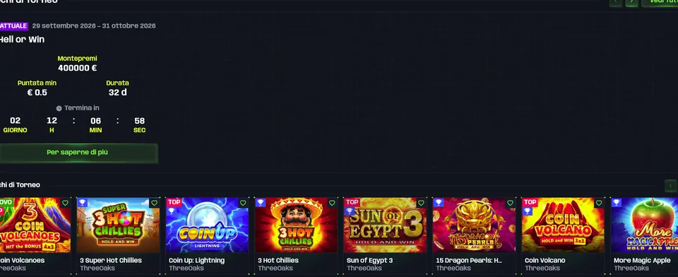 Torneo slot Hell or Win su Nitrobet